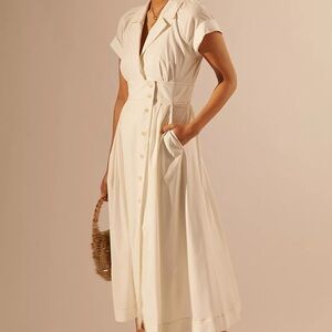 Anthropologie Meave Poplin Midi Shirtdress